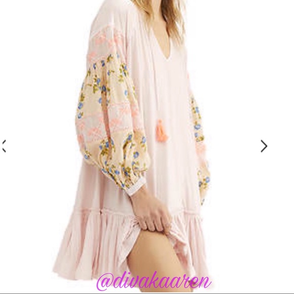 FREE PEOPLE Mix It Up Tunic Pink, Mini Dress - Picture 7 of 8